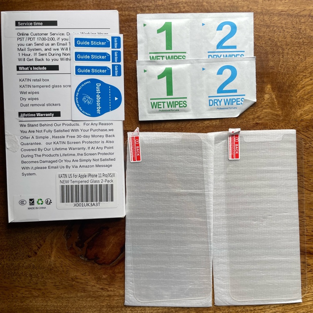 iphone 11 Pro/XS/X clear Tempered Glass Screen Protector 2 Pack